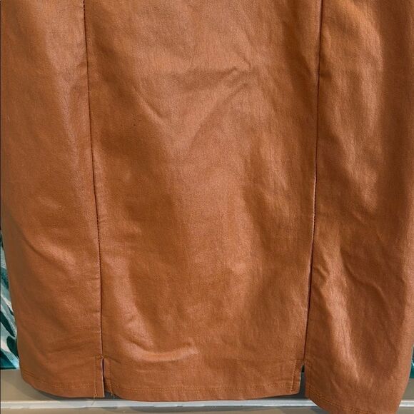 Brown Faux Leather Mini Dress - Picture 7 of 8